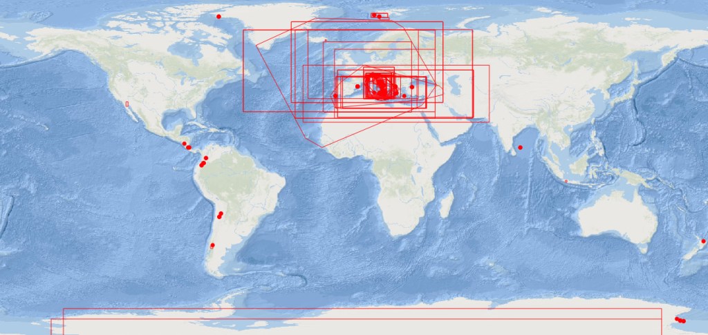 Copertura geografica dei dati consultabili nel Registro Dati
